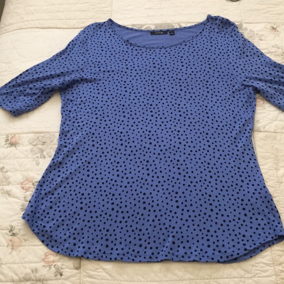 Apt 9 Polka Dot Elbow Sleeve Jersey Top - Picture 6 of 9